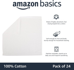 Amazon Basics Fast Drying Bath Towel, Extra Absorb...