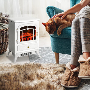 HOMCOM 22" Electric Fireplace Heater, Freestanding...
