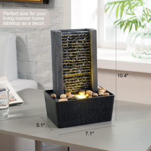 10.4" Decorative Indoor Fountain Meditation Gurgli...