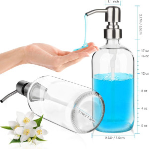 ARKTEK Glass Soap Dispenser - Clear Dish for Kitch...