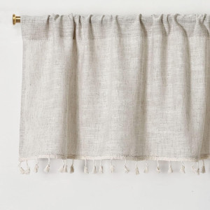 Boho Tassel Kitchen Valances for Windows Modern Fa...
