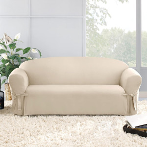 SureFit Home Décor Duck Cotton Solid Sofa Slipcove...