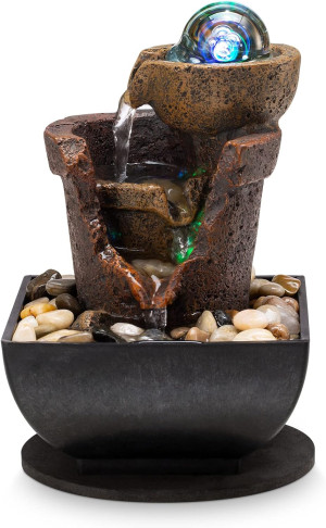 Tabletop Fountain Indoor Waterfall Meditation Foun...