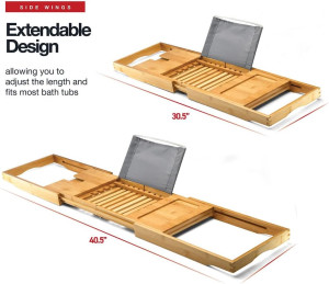 Luxury Foldable Bathtub Tray Caddy - Waterproof Wo...