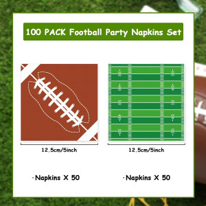 100pcs Football Napkins Football Party Supplies De...