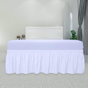 PureFit Wrap Around Ruffled Bed Skirt with Adjusta...