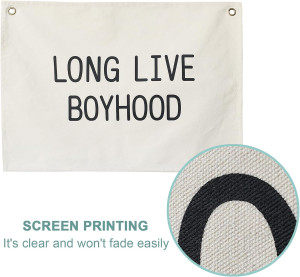 Canvas Banner Wall Hanging Banner Flag for Nursery...