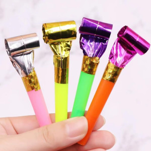 100 Pcs Party Blower, Colorful Birthday Noisemaker...