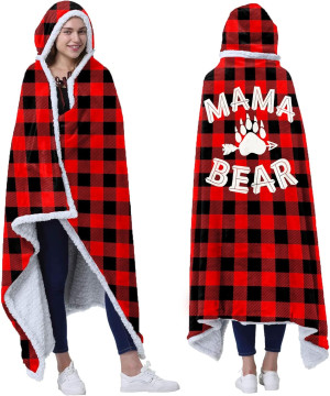 Buffalo Plaid Wearable Blanket Hoodie - Birthday a...