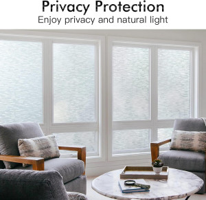 Haton Window Privacy Film, Frosted Glass Static Cl...