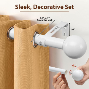 12-20 Inch 1" Side Curtain Rod,Set of 2, Short Adj...