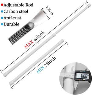 2 Pack Curtain Rod Adjustable 28-43 Inches，5/8" D...