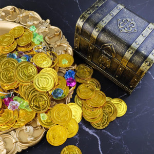 Pirate Treasure Chest Toys Kids Storage Pirate Tre...