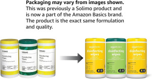 Amazon Basics Disinfecting Wipes, Lemon & Fresh Sc...