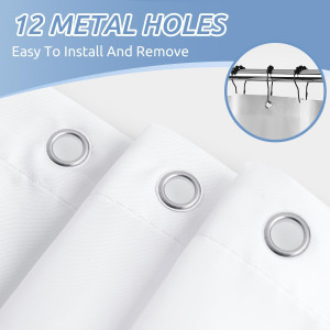 downluxe Waterproof Fabric Shower Curtain Liner -...