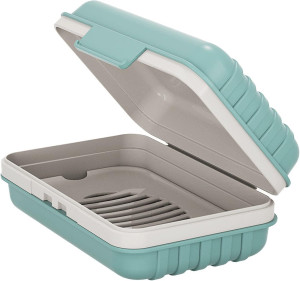 Travel Soap Dish with Lid - Draining Soap Bar Hold...
