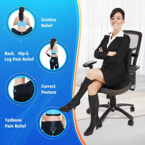 Seat Cushion, Lumbar Support Pillow with Adjustabl...