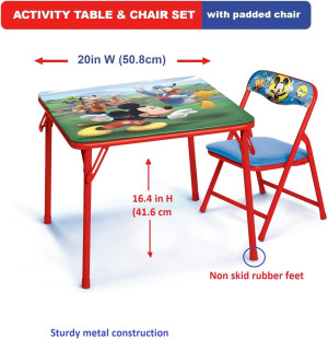 Mickey Mouse Table & Chair Set for Toddlers 24-48M...