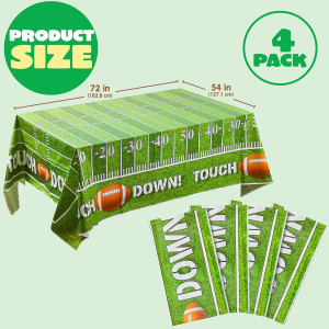 JOYIN 4 Pack Game Day Football Tablecloth Table Co...