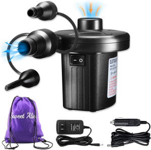 Electric Air Pump, 110V AC/12V DC Portable Air Mat...