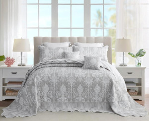 Oversized King Bedspread 128x120 Extra Wide, Jacqu...