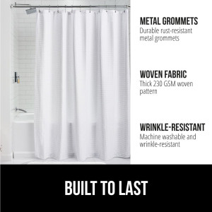 GORILLA GRIP Waffle Shower Curtain, Thick Weighted...