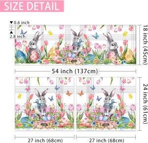 Easter Kitchen Curtains 3 Piece Set Easter Decor,...