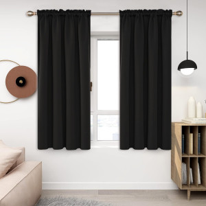 Deconovo Black Blackout Curtains for Bedroom - Rod...