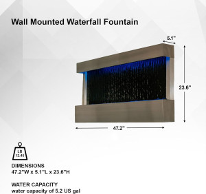 XBrand 47" Steel/Glass Indoor Wall-Mounted Mirror...