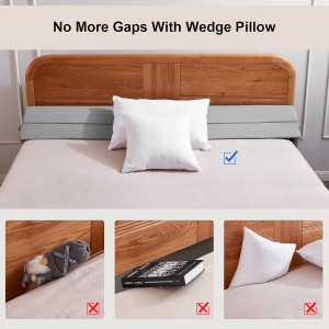 Queen Size Bed Wedge Pillow - Bed Gap Filler Mattr...