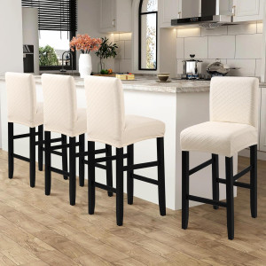 Waterproof Bar Stool Covers 4 PCS, Stretch Pub Sto...