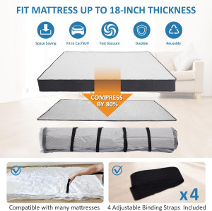 King/Cal-King Foam Mattress Vacuum Bag for Moving,...