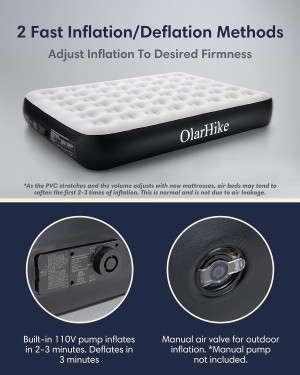 OlarHike Queen Air Mattress with Built in Pump,Dur...