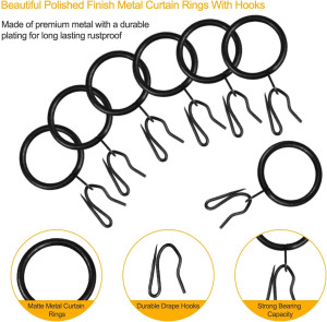 40 Pcs Metal Curtain Drapery Rings Curtain Rod Rin...
