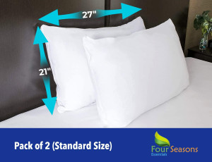 Standard Pillow Protectors (Set of 2) – Zippered W...