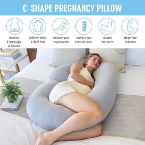 Pharmedoc Pregnancy Pillows, C-Shape Full Body Pil...