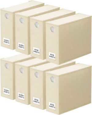 SpaceAid 8 Pack Bed Sheet Organizers and Storage,...