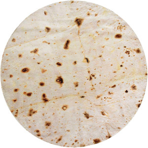 CASOFU Burritos Tortilla Throw Blanket, Double Sided Giant Flour Novelty Throw for Your Family, 285 GSM Soft and Comfortable Flannel Taco Blanket.(Beige, 71 inches)