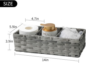 Toilet Tank Topper Paper Basket Multiuse Hand Wove...