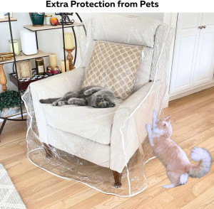 Evelots Clear Plastic Recliner Cover - Thick Heavy...