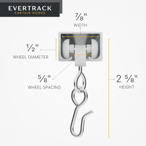 Curtain Hooks - Dual Wheel Roller Carriers for Cei...