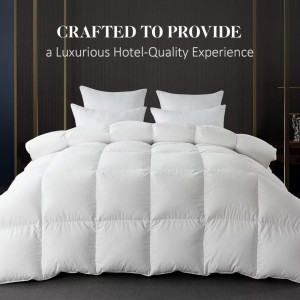 WhatsBedding White Queen Size Feather DownFiber Co...
