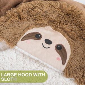 Sloth Wearable Hooded Blanket for Adults - Fluffy...