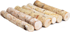 6 Pack Large Birch Logs for Fireplace Unfinished W...