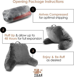 Nestl Reading Pillow Standard Bed Pillow, Back Pil...