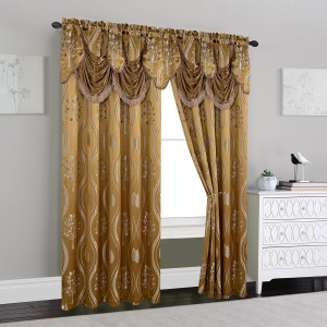 Elegant Comfort Aurora Jacquard Look Curtain Panel...