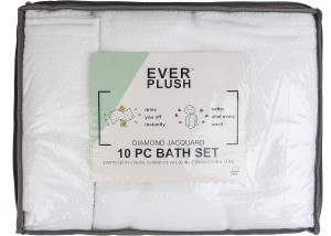 Everplush Diamond Jacquard Bath Towel, Bath Towel...