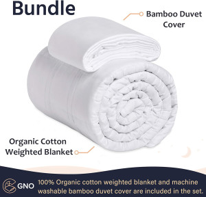 GNO Adult Weighted Blanket & Removable Bamboo Cove...