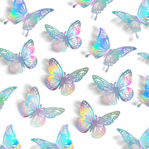 Laser Butterfly Wall Decor,48Pcs 2 Styles 3 Sizes,...
