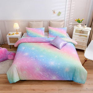 A Nice Night 6Pcs Gradient Glitter Bedding Set for...